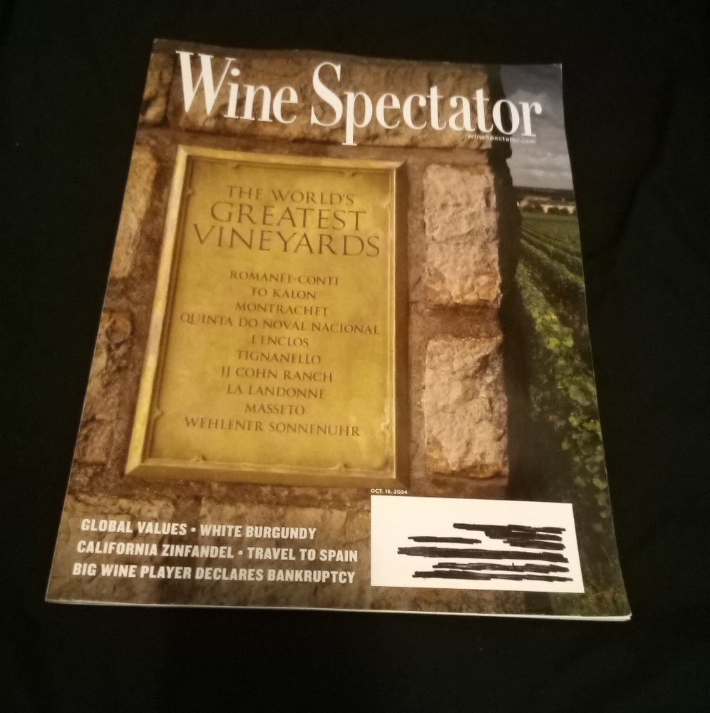 Wine Spectator Magazine The Worlds Greatest Vineyards October 15, 2024